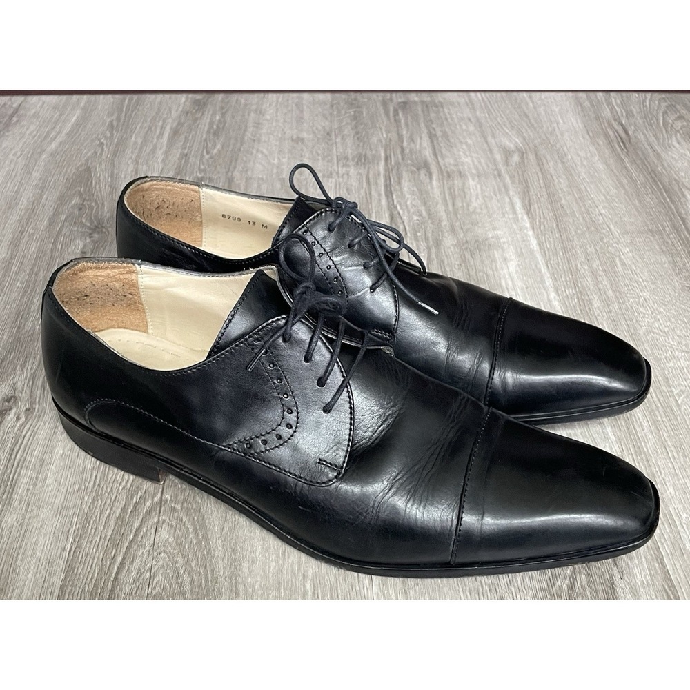 Mercanti Fiorentini Men's Black Leather Oxford Shoes Size 13 M